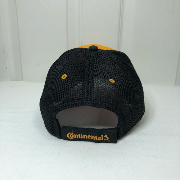 Continental Tire Trucker Black Yellow Mesh Cap Adjustable Hat - Picture 7 of 14